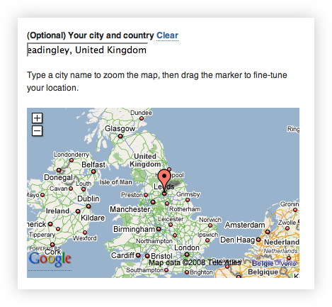 Google maps for registration